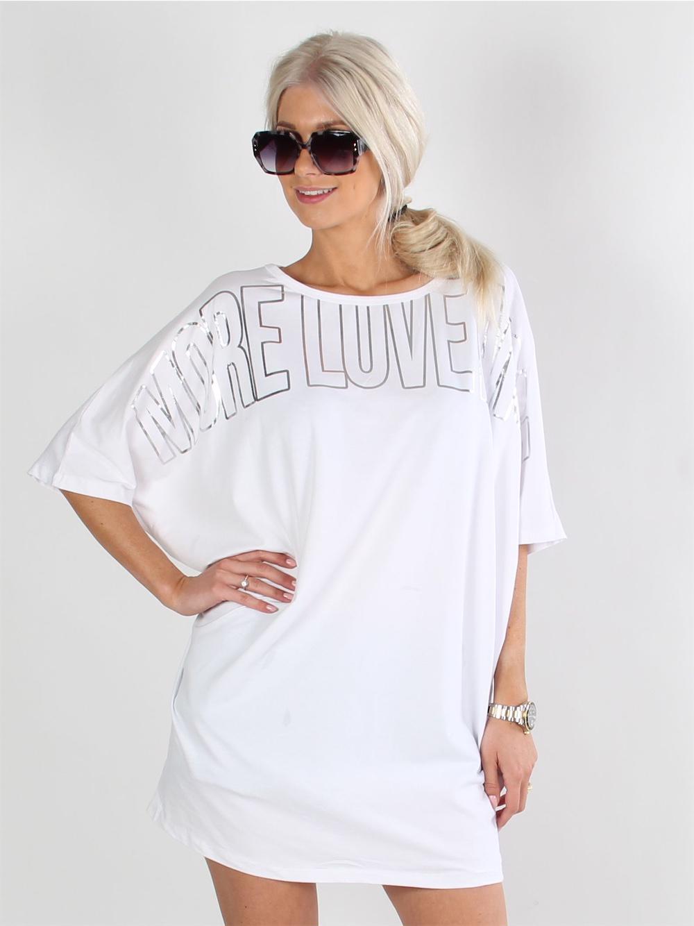 Cenobia - Sort oversized t-shirt med sølv skrift